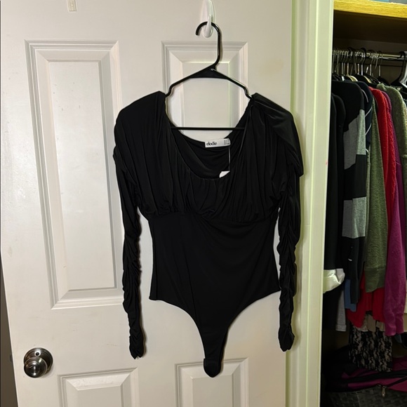 Elodie Black Long Sleeve Bodysuit - Picture 1 of 3